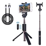 Selfie Stick Bluetooth Extendable Monopod Foldable Tripod With Detachable Rechargeable Remote And Rotatable Phone Holder For iPhone 7 Plus 6s Android Cellphones
