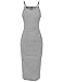 Made by Emma Stripe Crew Neck Spaghetti Strap Body-Con Midi Dress Black White S
