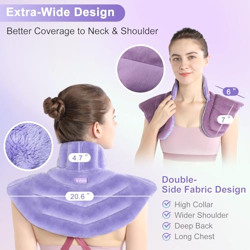 SuzziPad Microwave Heating Pad for Neck and Shoulders, Weighted Neck and Shoulder Wrap for Pain