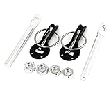 uxcell Car Black Clasps Hood Lock Pin Bonnet Kit