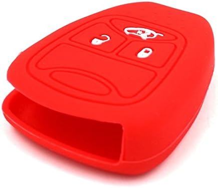 Alpha Racing Red Smart Keyless Remote Silicone Skin Case Cover for JEEP DODGE CHRYSLER (Version B)