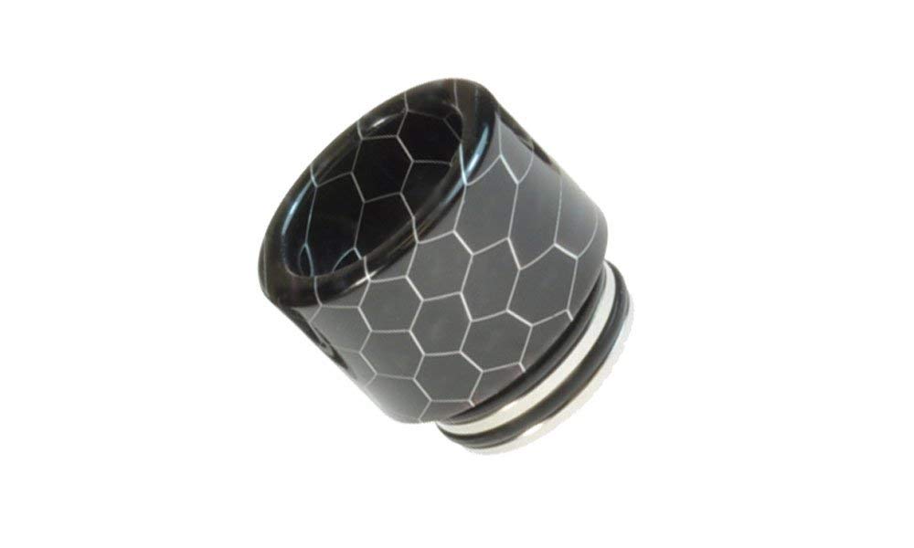Armerah Snakeskin 810 Drip Tip eCig Mouthpiece Short/Wide Resin/Steel Single Black