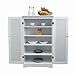 Homecharm-Intl 23.6x12.8x39.8-Inch Storage Cabinet,2 Louvered Doors,White(HC-005)