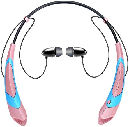 Bluetooth Earphone Headphones ,V4.1 Stereo Noise Cancelling Wireless Headset , Sport Neckband Style Magnetic Earbuds With Mic For Iphone Series And Android Phones (rose)