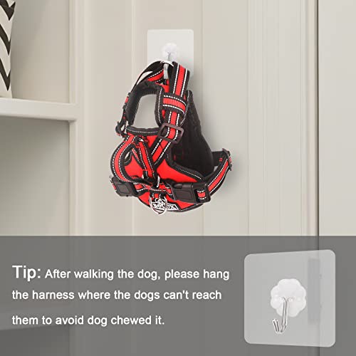 Bolux No Pull Dog Harness, Handmade Adjustable Pet Reflective Oxford Soft Vest Harness with Leash Clips for Small Medium Large Dogs, Pet No-Choke Harness with Nylon Handle