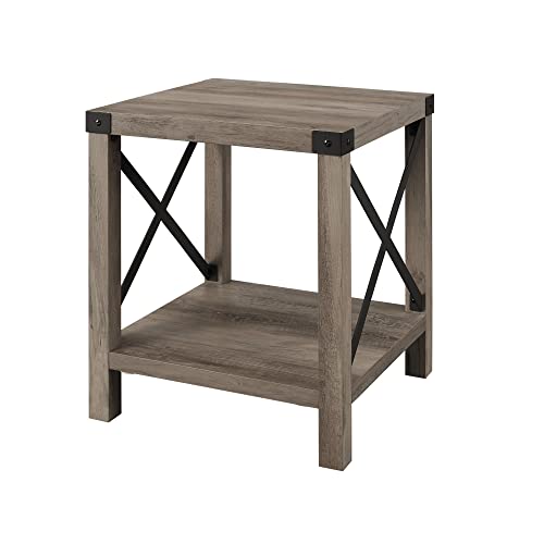 Walker Edison Sedalia Modern Farmhouse Metal X Side Table, 18 Inch