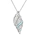 Sterling Silver Natural Larimar Seashell Pendant with 18