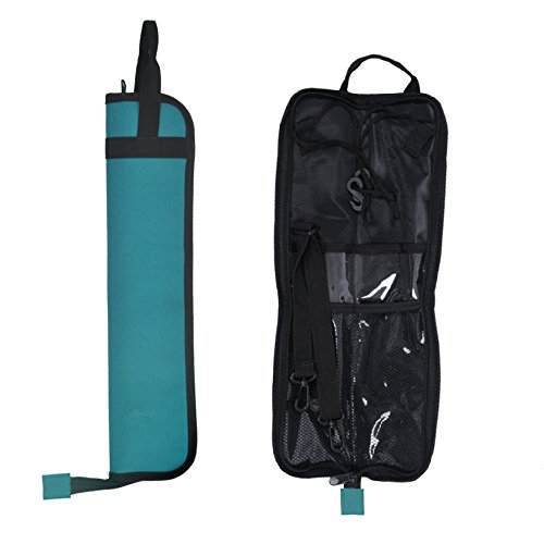 EaseIcon Weather Resistant Fabric Drumstick Case Cover Drum Stick Carrying Bag with Adjustable Shoulder Strap (Teal) - Thumbnail 3