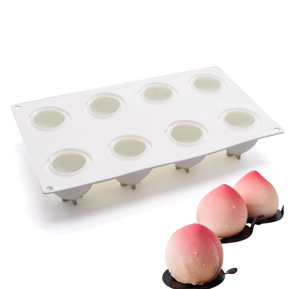 Photo 1 of Silicone Mold Dessert Silicone Cake Mold For Baking Fondant Mould Fruit Shape Sugar Candy Jelly Bakeware Chocolates Mould (Peach K_11.68x6.84x2.2 inch)