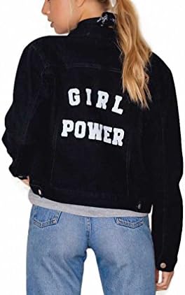 Single Breasted Women Bomber Jacket Letter Print Punk Jacket Coat Preppy Casual Brief Female Basic Jacket Black M