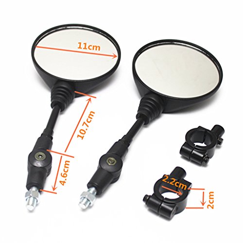 Motorcycle Folding 10mm Round Rear View Mirrors & Mirror Adaptor Universal ATV For Honda Yamaha Kawasaki Suzzuki Chopper Bobber