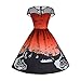Forthery Clearance Women's Halloween Costume Dress Pumpkin Skater Swing Dress Funny Skull Dress