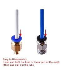 SIQUK 4 piezas Teflon Tubo PTFE (1 metro) con 8 piezas PC4 M6 Accesorios y 8 piezas PC4 M10 macho recto Pneumatic PTFE Tubo Push Conector para impresora 3D 0.069 in Filamento