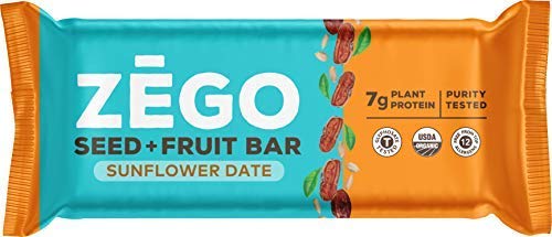 ZEGO Seed + Fruit Bars, Sunflower Date (Non GMO, Organic, Vegan, Gluten Free) [Pack of 9]