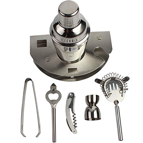 CaoQuanBaiHuoDian Haushalts-Cocktail-Shaker-Set 7 Stück Barkeeper Kit Cocktail Shaker Set Bar Werkzeuge Barzubehör… – Bild 3