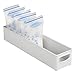 mDesign Plastic Storage Organizer Bin for Kitchen Cabinet, Pantry, Refrigerator, Countertop - BPA Free - Breast Milk, Bottles, Sippy Cups, Kids/Toddlers Food Pouches, Baby Food Jars - Light Gray
