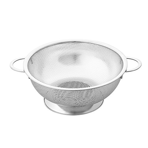 Cook N Home 5 Quart Micro-Perforated Colander, Stainless Steel