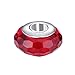 Boruo 925 Sterling Silver Czech Crystal Fascinating Facet Ruby Glass Charms Beads Spacers July Birthstone Solid Core Charm Fit all Bracelets.