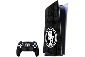 Skinit Decal Gaming Skin Compatible with PS5 Digital Edition Bundle - Officially Licensed NFL San Franciso 49ers Black & White Design