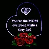 Heart Shaped LED Decoration for Mother Gifts You’re the MOM everyone wishes they had ()