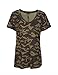 ASMAX HaoDuoYi Womens Camo Camouflage Jersey Longer V Neck Top Tee T Shirt(Small,Camo)