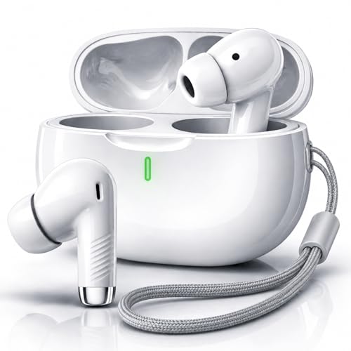 Fone de Ouvido Bluetooth 5.4 TWS Branco Sem Fio com Microfone, Controle Touch, Intra Auricular com Redução de Ruído, Estojo USB-C, Até 16h, Android e iPhone