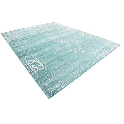 Unique Loom Sofia Collection Area Rug - Casino (9' x 12' 2", Turquoise/ Ivory) 41CkL8ETaZL