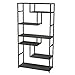 Household Essentials 8090-1 Tall Open Bookcase | Geometric Storage Shelves | Faux Slate Concrete