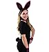 Funny Party Hats Halloween Costume for Women - 4 Pc Set - Black Bunny Ears, Collar, Cuffs & Tail - Bunny Costume - Bunny Costume