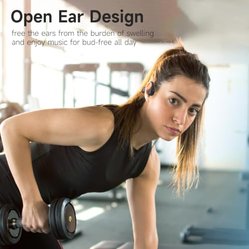 isightguard Bone Conduction Bluetooth 6.0 Headphones IPX5 Waterproof Open Ear Bone Conduction Earbuds, 10 Hours Battery Life, Wireless Bone Headset for Sports Cycling Running