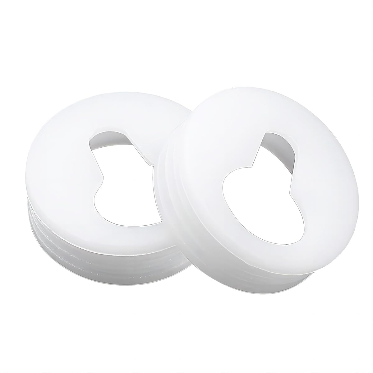 Qrity 16 Pieces Round Type Keyhole Shelf Brackets Hangers, Screws Plastic Keyhole Hanging Plates, Photo Frame Accessories, Hangers for Picture Frame Hanging