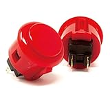 SANWA 2 pcs OBSF-30 Original Push Button 30mm Red