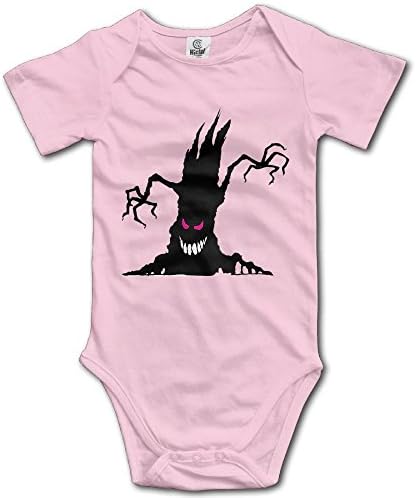 Hatted Cat Halloween Tree Demon With Funny Face Cute Unisex Short Sleeve Baby Bodysuit