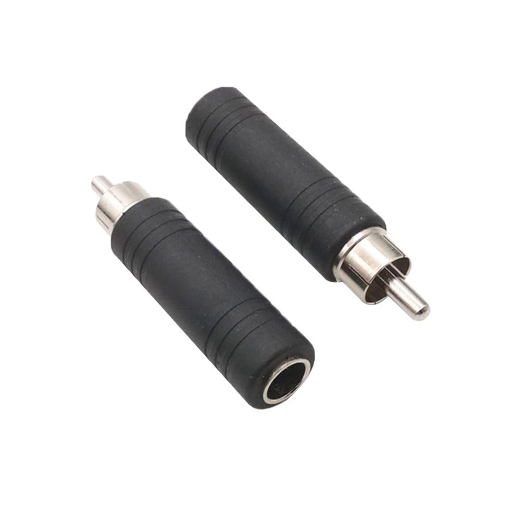 Alnicov 10PCS 6.35mm to RCA Adapter RCA Male Plug to 6.35mm 1/4 Inch Mono Female Audio Mic Plug Adapter Jack Converter