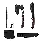 Axe and Fixed Blade Knife with Sheath, One-Piece
