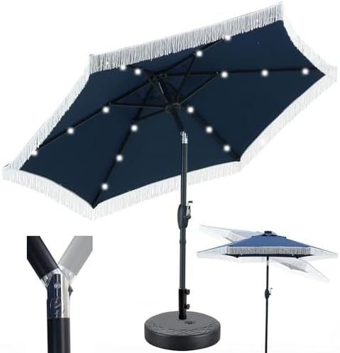 7.5 patio umbrella christmas tree shop Amazon.com : Seazul 7.5FT Christmas Patio Umbrella, Outdoor Table Umbrella  with Push Button Tilt and Crank, Market Umbrella with 6 Steel Ribs, Dark  Teal : Patio, Lawn & Garden