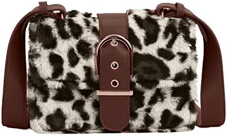 Cinhent Shoulder Bag Women Mature Korean Style Leopard Plush Crossbody Totes