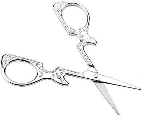 Chrome Vintage Guitar Embroidery Scissors for Artwork Crafting