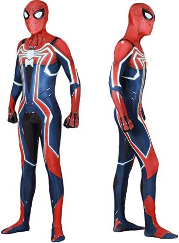PS4 Spider-Man Velocity Suit Lycra Spandex Zentai Halloween Spiderman Costumes Adult/Kids 3D Style