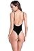 SHEKINI Women's High Cut One Piece Bathing Suit Backless Thong Brazilian Swimsuit (Black, Large)