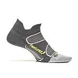 Feetures! Men's Elite Ultra Light No Show Tab, Graphite + Reflector, Medium