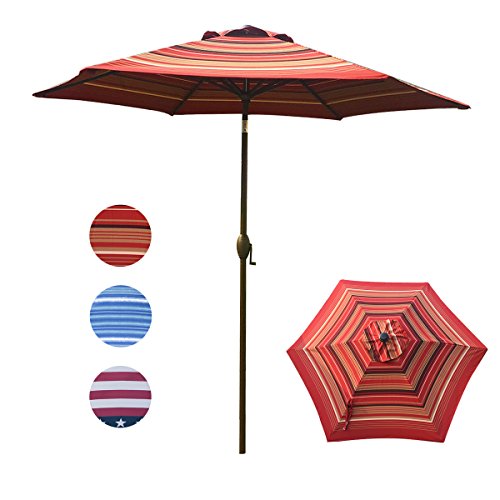 Abba Patio Striped Patio Umbrella 9Feet Outdoor Market Table Umbrella