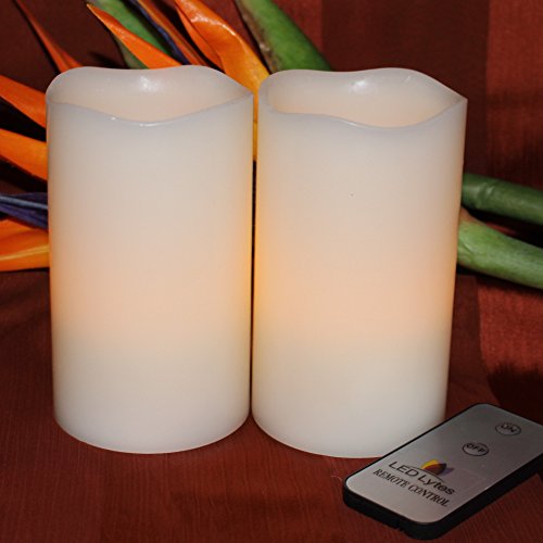 Flameless LED Candles Flickering Pillar, Battery Powered Remote Control