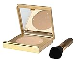 MagicMinerals Gold Edition by Jerome Alexander - Mineral Powder Compact with Mirror, Blending Sponge and Mini Stubby Brush - Foundation, Concealer and Corrector All-In-One - Light