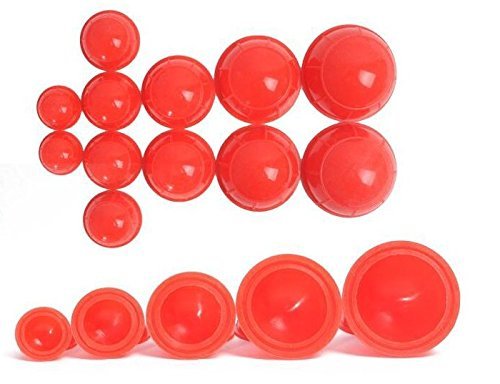 12 Cups Silicone Medical Vacuum Massage Cupping Cups Health Care Travel Set(Red)