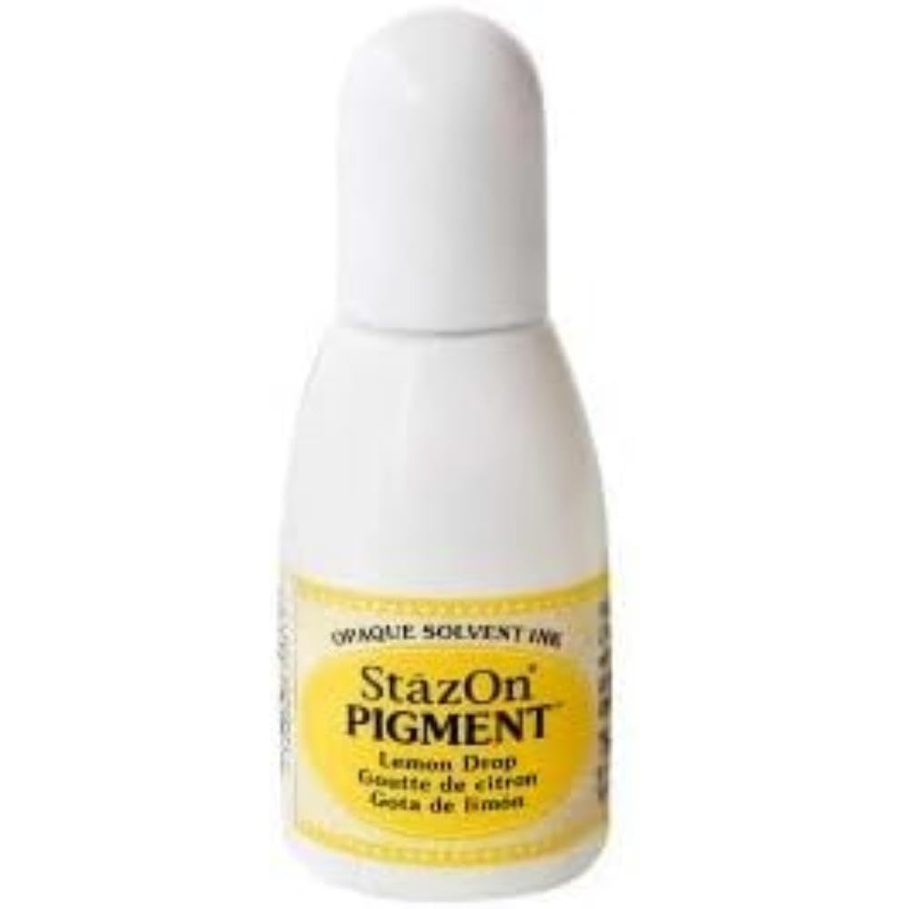 Tsukineko StazOn Pigment Inker Stamp Pad Ink, 15 ml, Yellow, Remon Drop, Accessories Reinker for StazOn Pigment Ink Pads