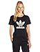 adidas Originals Women's Trefoil Tee Tops, Black/White, X-Small