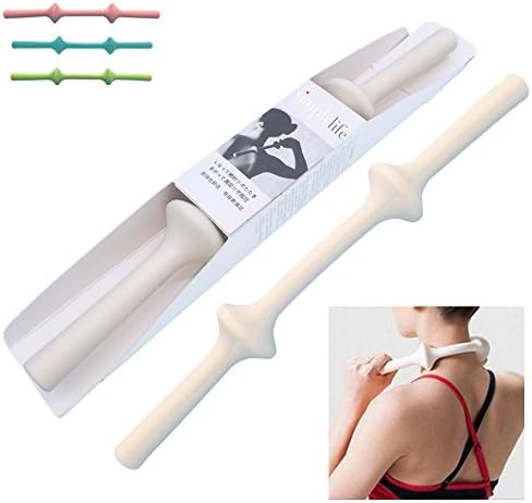 Neck Massage Stick - Best Neck Relief Self Massage Tool - Use for Neck and Back Pain - Neck Acupressure Massager, Hand Held Stress Relief by Simplylife - 4 Colors (Pink)