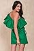Simplee Apparel Women Loose Off Shoulder Ruffle Cotton Tunic Mini Dress, US 0-12, Green