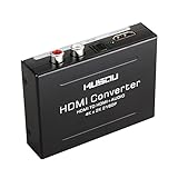 Musou HDMI Audio Extractor V1.4,HDMI to HDMI + Optical Toslink(SPDIF) + RCA(L/R) Stereo Analog Outputs Video Audio Splitter Converter Support 4K,Black